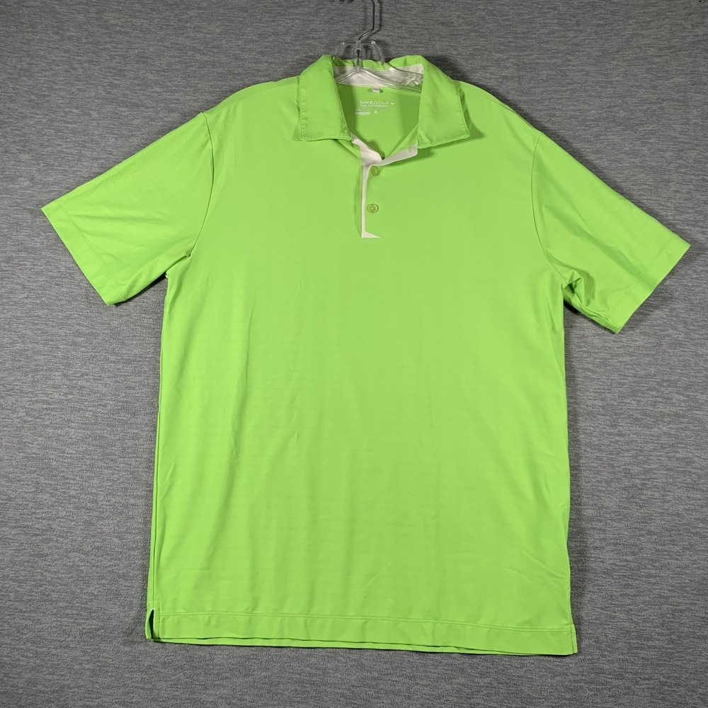 Nike Golf Polo Shirt Mens Medium Green Dri-FIT Tour Performance Golf Stretch